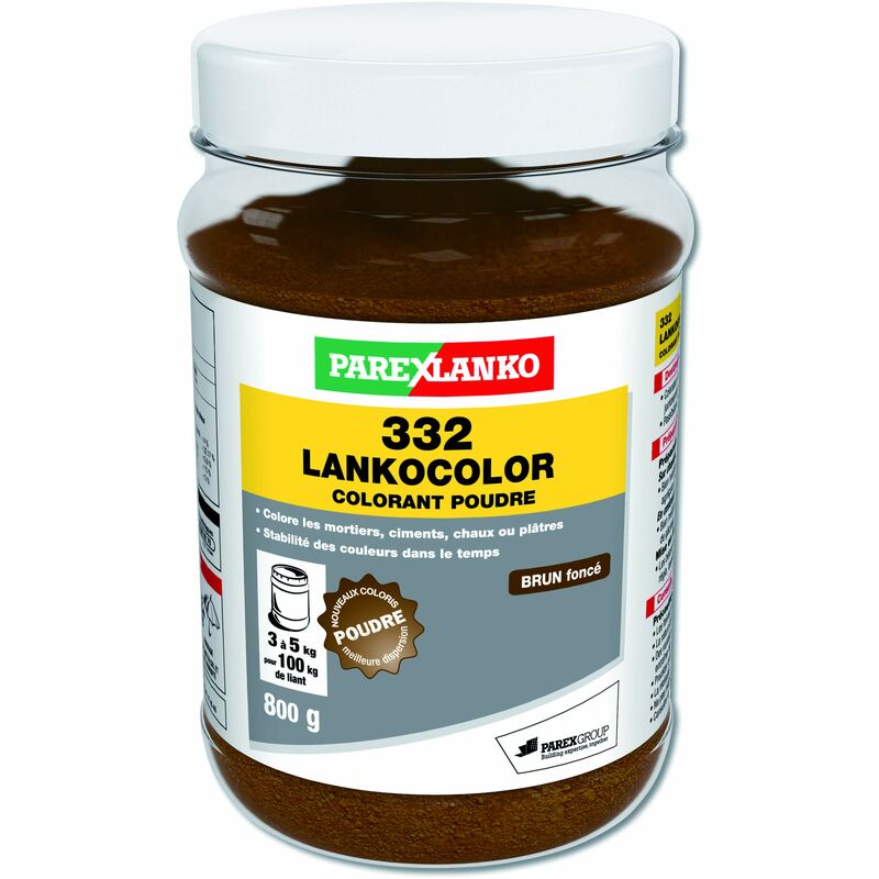 foto del prodotto parexlanko 332 lankocolor, colorante in polvere per malte, cementi, calce o intonaci, marrone scuro, 800 g