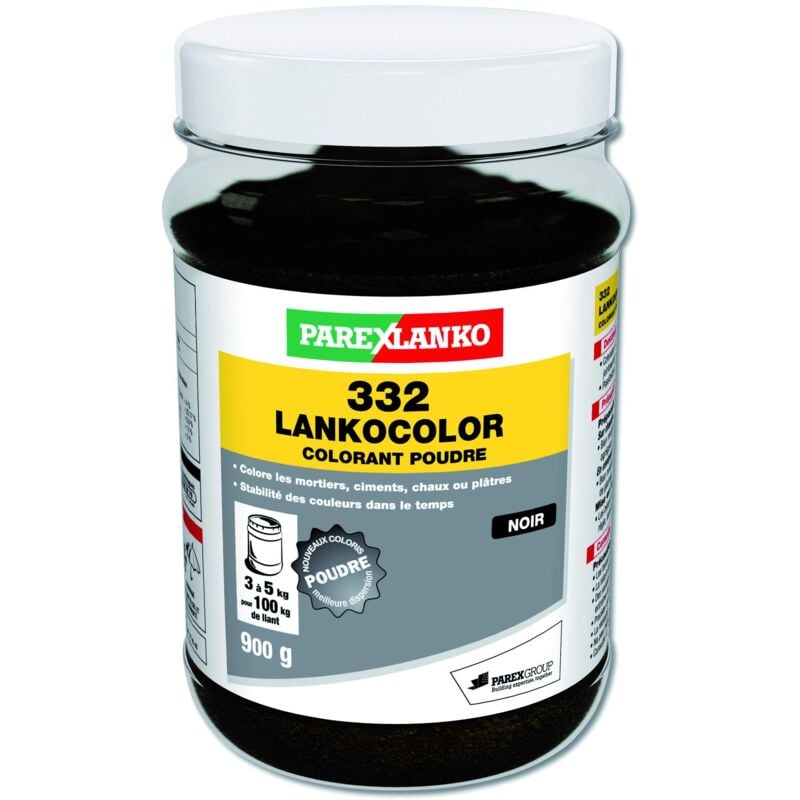 foto del prodotto parexlanko 332 lankocolor, colorante in polvere per malte, cemento, calce o intonaci, nero, 900 g