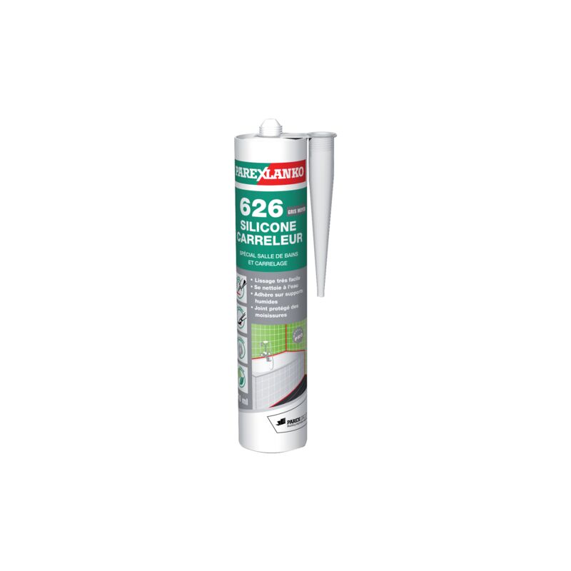 foto del prodotto parexlanko mastice siliconico 626 310 ml grigio medio g626grimoy310
