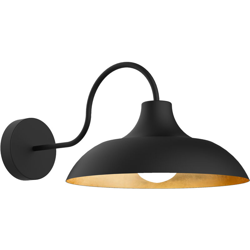 foto del prodotto parigina applique, 1x e27, max 42w, metallo, nero opaco foglia oro, d.30cm lumicom