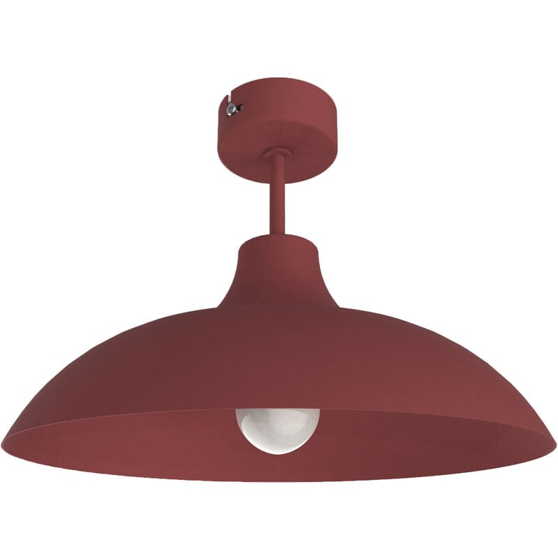 foto del prodotto parigina plafoniera, 1x e27, max 42w, metallo, rosso cowhide, d.30cm lumicom