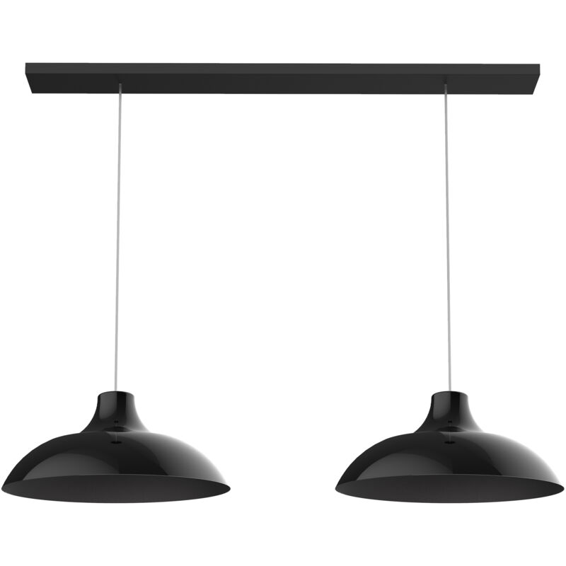 foto del prodotto parigina sospensione binario, 2x e27, max 42w, metallo, nero lucido, d.30cm l.70cm lumicom