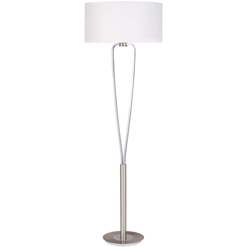 foto del prodotto paris ii piantana acciaio satinato con paralume ed interruttore h. 160cm