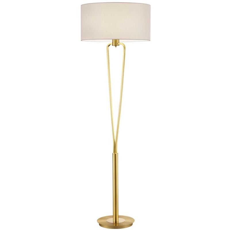 foto del prodotto paris ii piantana ottone satinato con paralume ed interruttore h. 160cm