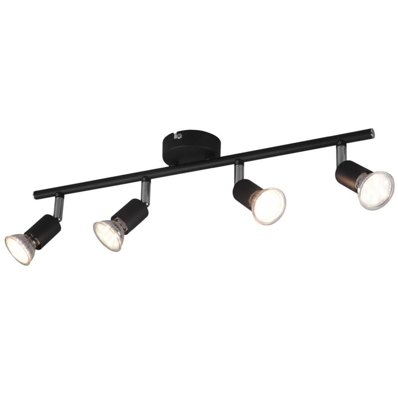 foto del prodotto paris senza lampadina barra 4 luci nero attacco gu10 l. 50cm