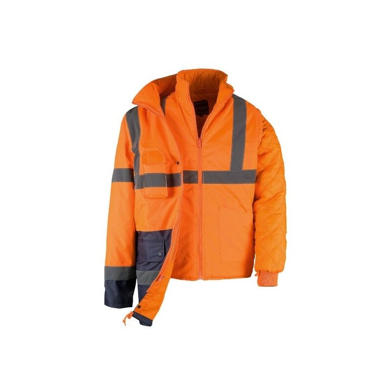 foto del prodotto parka alta visibilita taglia l arancio blu giacca riflettente 3 in 1 kapriol