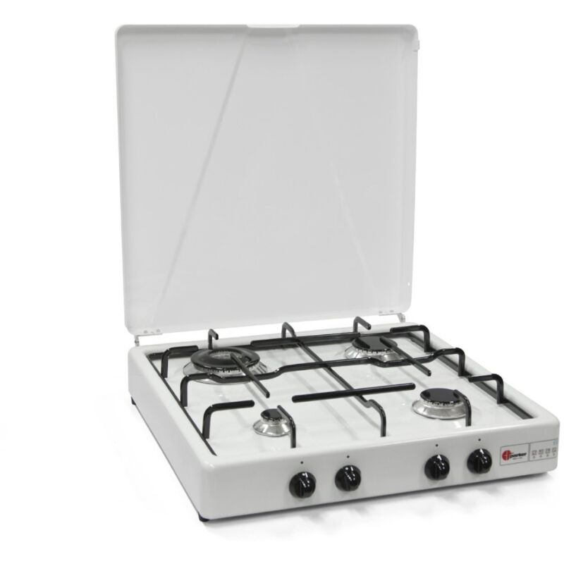 foto del prodotto parker fornello 4 fuochi a gas gpl metano doppia corona made in italy mod. 542cbgpm c gpl