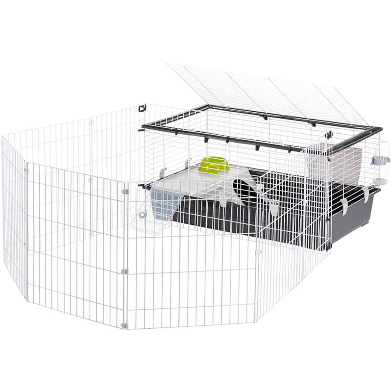 foto del prodotto parkhome gabbia per conigli e porcellini d india con recinto. variante 100 misure 95 x 177.5 x h 56 cm ferplast