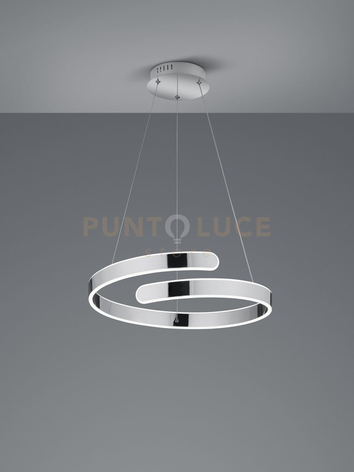 foto del prodotto parma sospensione led 37w 4500lm, 4000k cromo con dimmerazione ad interruttore d.50cm