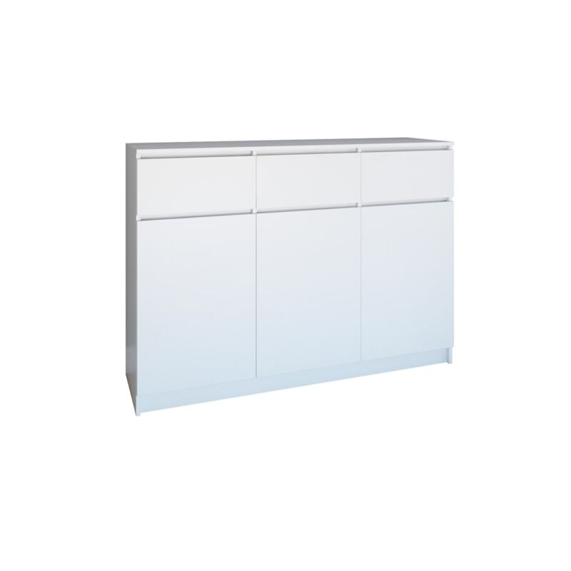 foto del prodotto parme cassettiera moderna 3 ante e 3 cassetti camera da letto soggiorno ufficio credenza scandinava mobile contenitore in melamina