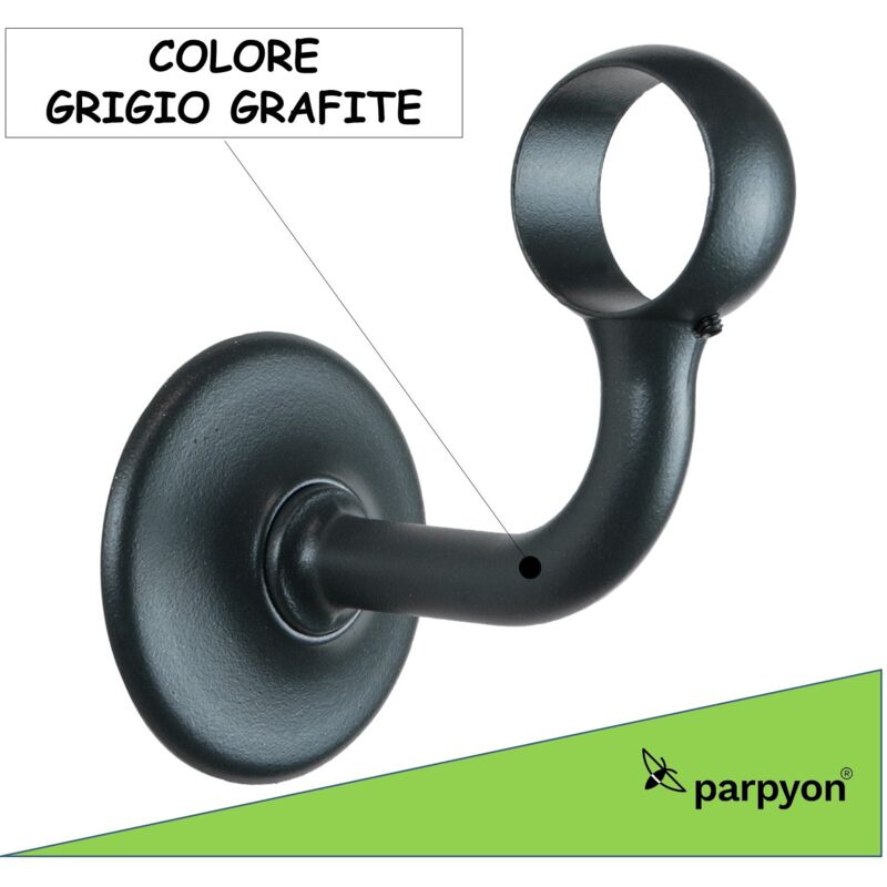 foto del prodotto parpyon accessori corrimano supporto tubo mod.525 d.32mm grigio grafite 2pz