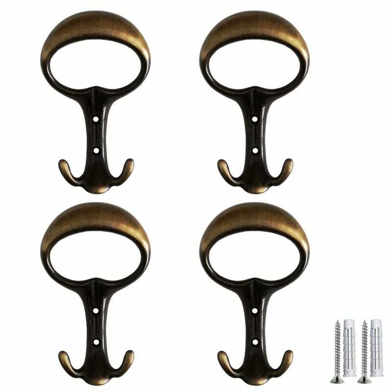 foto del prodotto parpyon appendiabiti a parete, 4 ganci attaccapanni a muro mod.107 bronzo