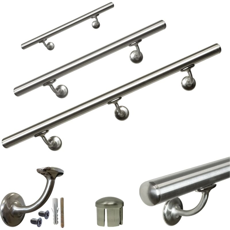 foto del prodotto parpyon corrimano a muro in acciaio inox d.32mm v42r acciaio inox cm 80