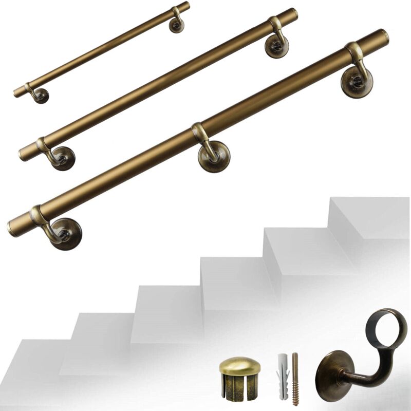 foto del prodotto parpyon corrimano a muro ringhiera passamano alluminio 525 bronzo 40cm