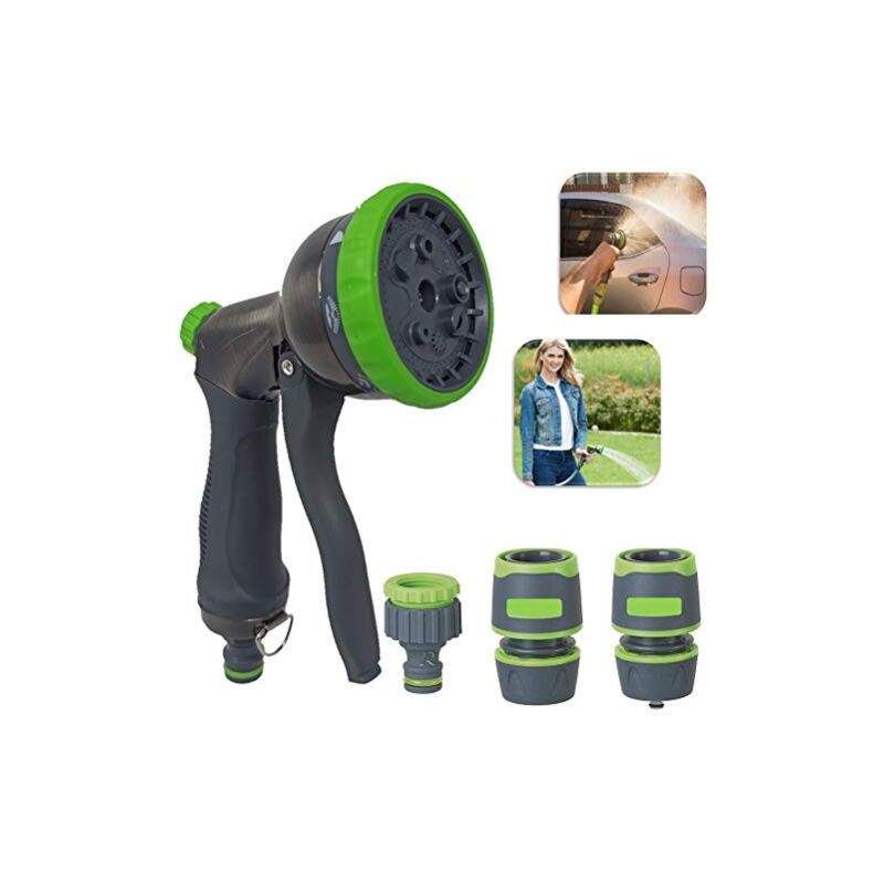 immagine 0 del prodotto parpyon pistola acqua giardino doccetta in metallo 8 getti raccordi