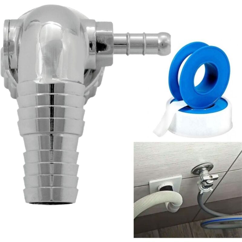 foto del prodotto parpyon sifone scarico lavatrice asciugatrice a muro, regolabile dx sx, antiodore