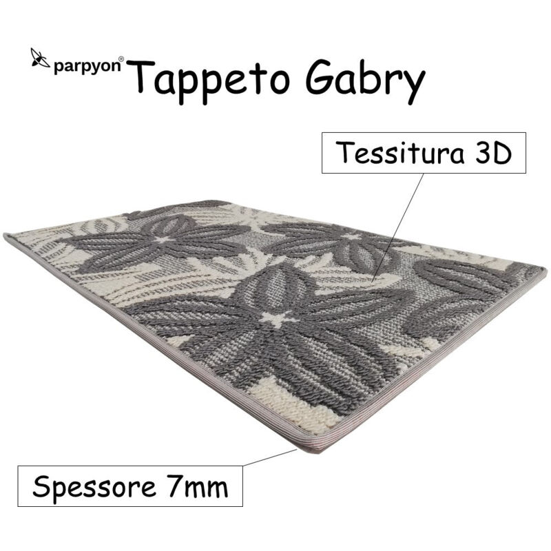 foto del prodotto parpyon tappeto multiuso gabry tappeto bagno cucina antiscivolo lavabile cm 50x115 beige