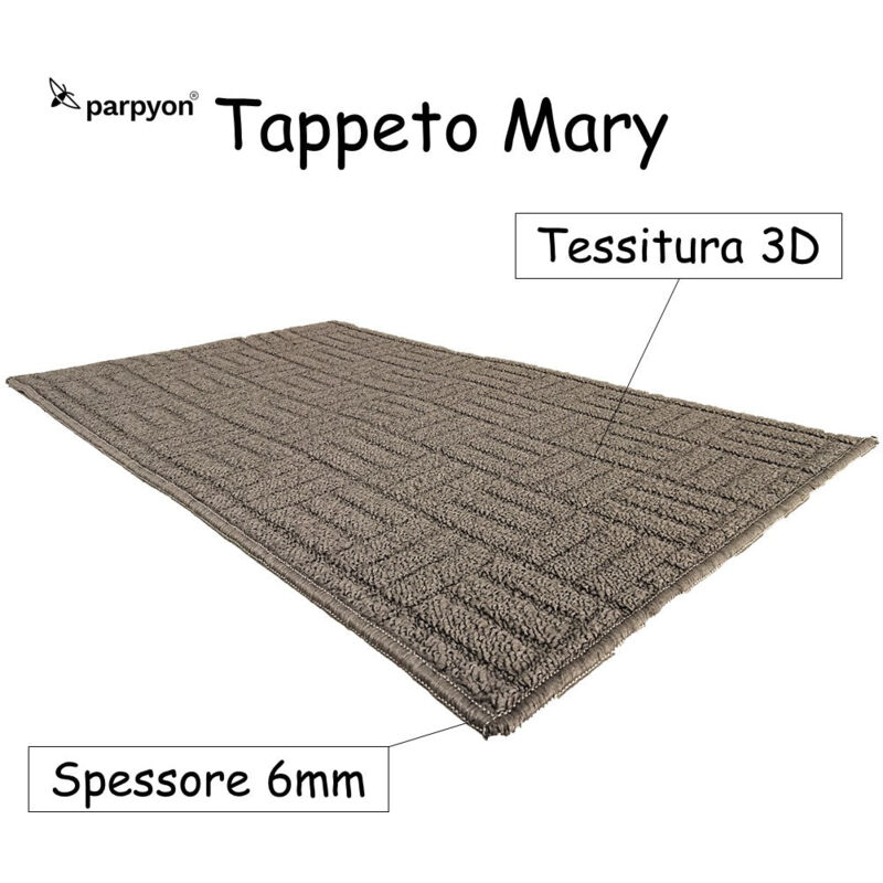 foto del prodotto parpyon tappeto multiuso mary tappeto bagno cucina antiscivolo lavabile cm 50x115 beige
