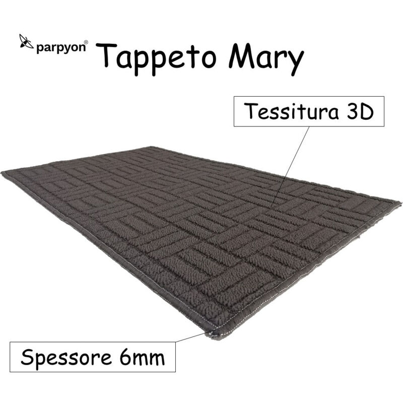foto del prodotto parpyon tappeto multiuso mary tappeto bagno cucina antiscivolo lavabile cm 50x115 marrone
