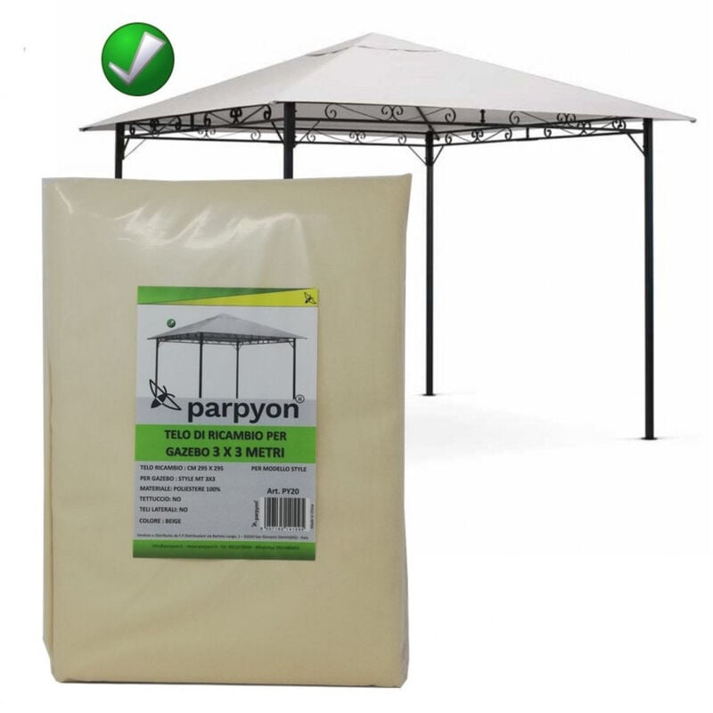 foto del prodotto parpyon telo gazebo 3x3 style copertura in tessuto poliestere, per gazebo da giardino esterno