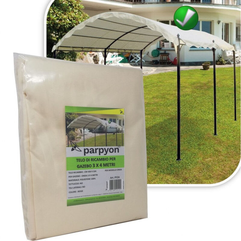foto del prodotto parpyon telo gazebo 3x4 onda copertura in tessuto poliestere, per gazebo da giardino esterno