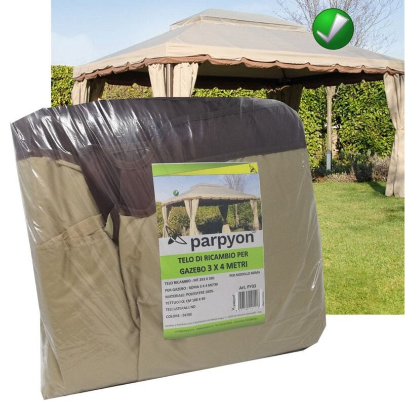 foto del prodotto parpyon telo gazebo 3x4 roma copertura in tessuto poliestere, per gazebo da giardino esterno