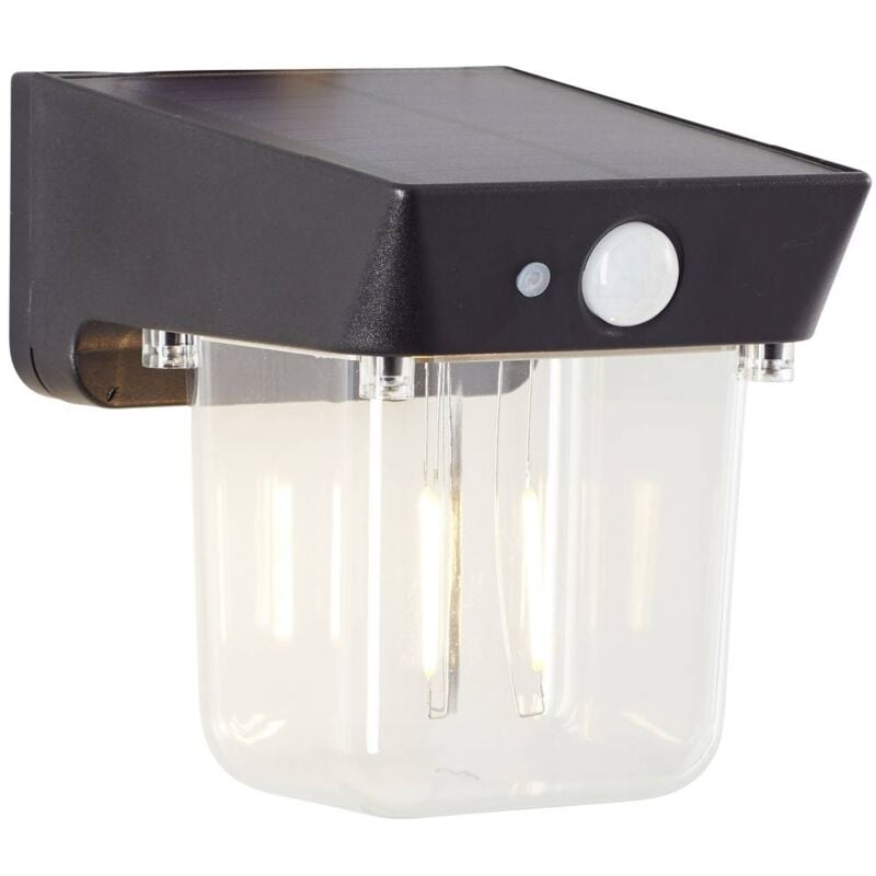 foto del prodotto parson g40435 06 lampada solare da parete per esterno con rilevatore di movimento led monocolore 2 w nero brilliant