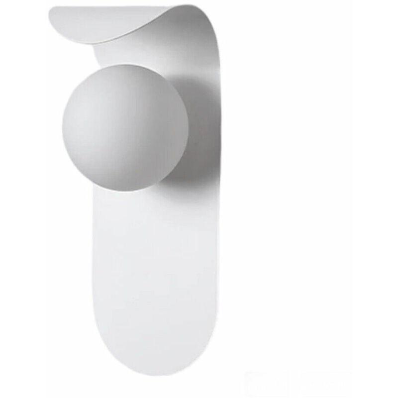 foto del prodotto partenopea utensili applique da parete moderno lampada muro decorativa metallo bianco con sfera g9
