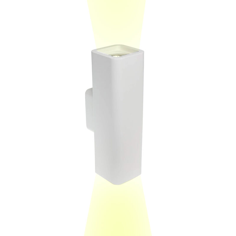 foto del prodotto partenopea utensili applique in gesso design moderno a biemissione con doppio attacco per lampadine gu10 forma rettangolare