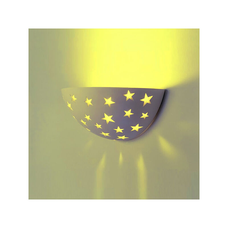 foto del prodotto partenopea utensili applique in gesso lampada da parete a led r7s stelle luminose luce calda 3000k