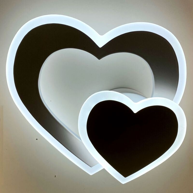 foto del prodotto partenopea utensili applique lampada da muro per interno a parete moderno doppio cuore con led 12w