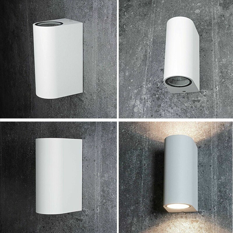 foto del prodotto partenopea utensili applique lampada da parete a muro a biemissione con doppio attacco per lampadine a led gu10 faretto moderno illuminazione