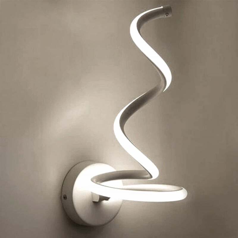 foto del prodotto partenopea utensili applique lampada da parete a spirale per interno led luce fredda 6500k 12w
