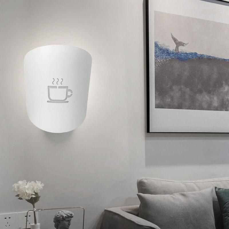 foto del prodotto partenopea utensili applique lampada da parete moderna per muro luce in metallo bianca tazzina caffe per bar b b ristorante casa hotel