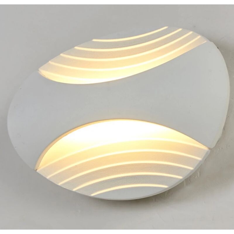foto del prodotto partenopea utensili applique lampada da parete muro a led 6w moderna ovale per interno bianca cambia 3 tonalit luce