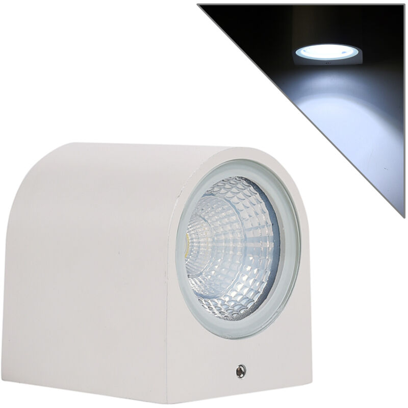foto del prodotto partenopea utensili applique led 3w per interni con mono emissione luminosa 6500k design semicilindrico in alluminio bianco ad alta efficienza