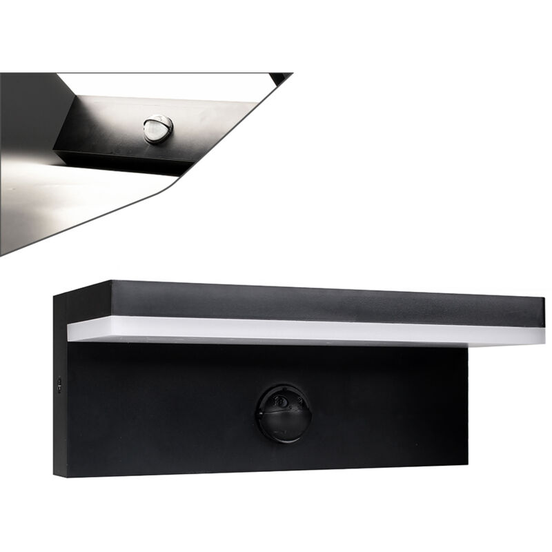 foto del prodotto partenopea utensili applique led da esterno con sensore di movimento luce bianca fredda 6500k illuminazione elegante per giardini e vialetti