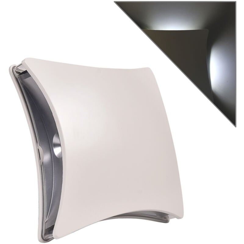 foto del prodotto partenopea utensili applique led da esterno ip65 4w bianca a luce fredda 6500k design moderno quadrato stondato perfetta per illuminazione