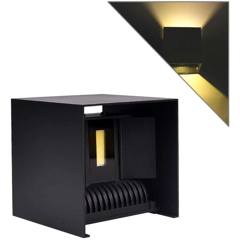 foto del prodotto partenopea utensili applique led moderno a forma di cubo 20w con doppia emissione luminosa per interni ed esterni ideale per pareti di case