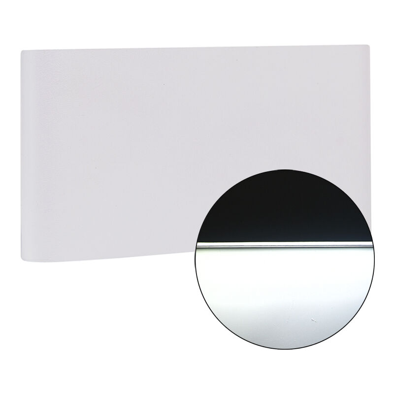foto del prodotto partenopea utensili applique led rettangolare silm 16w luce fredda 6500k design elegante in alluminio bianco