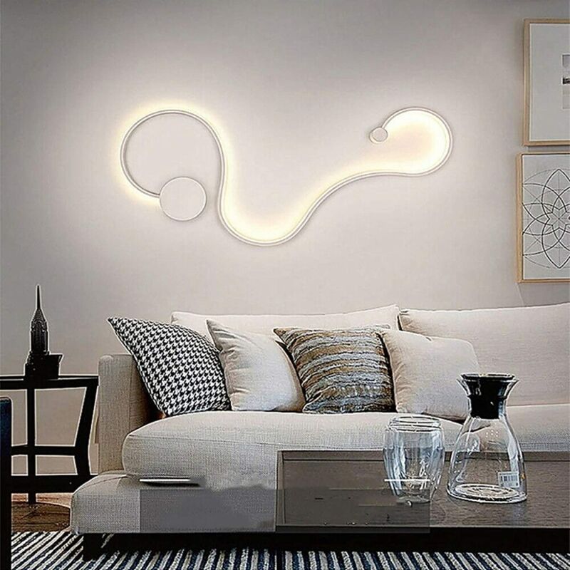 foto del prodotto partenopea utensili applique moderno a led snake serpente curvo lampada a parete muro luce cct calda bianca naturale e fredda led 20w x interno