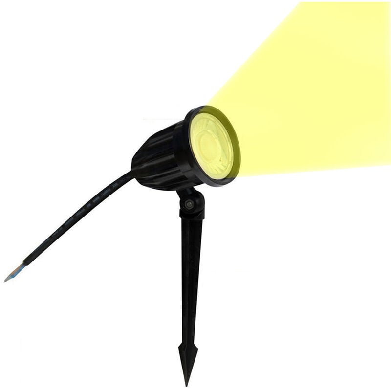 foto del prodotto partenopea utensili faretto a led cob da esterno per giardino con picchetto da 8w luce orientabile 650 lm calda 3000k