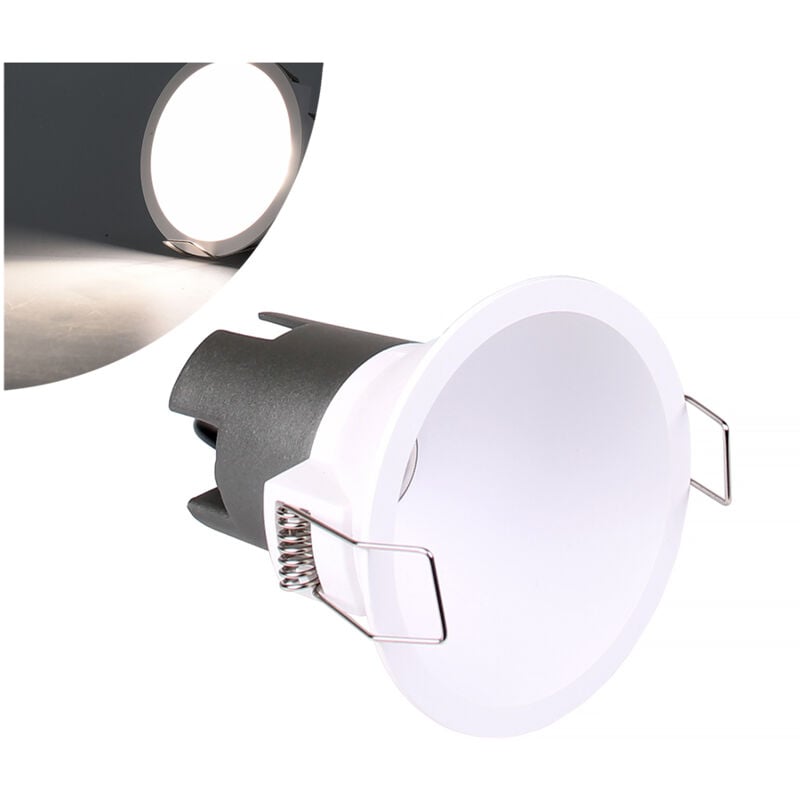 foto del prodotto partenopea utensili faretto led da incasso 5w alta luminosita design moderno tondo in alluminio bianco illuminazione efficiente per cartongesso
