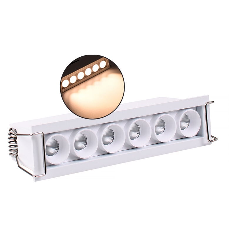 foto del prodotto partenopea utensili faretto led rettangolare da incasso 11w per controsoffitti illuminazione calda 3000k alta efficienza energetica e materiali