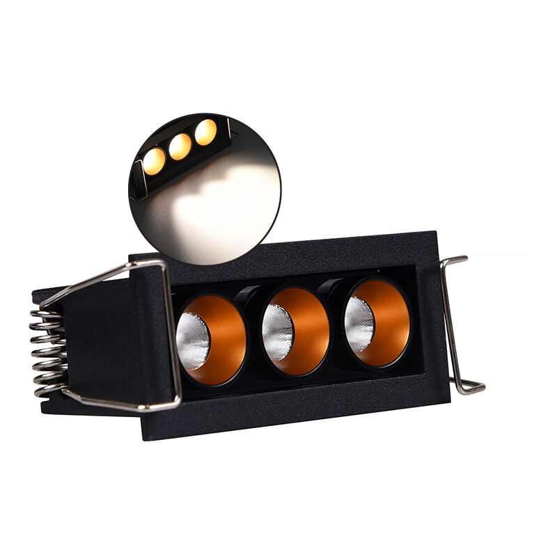 foto del prodotto partenopea utensili faretto led rettangolare nero da incasso 6w luce naturale 4000k per controsoffitti illuminazione di precisione