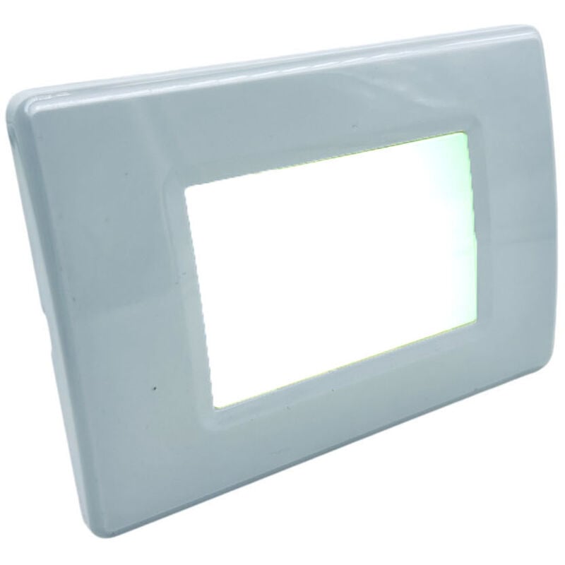 foto del prodotto partenopea utensili faretto led segnapasso da parete per scatola 503 doppia funzione emergenza black out 1.1w luce bianca fredda