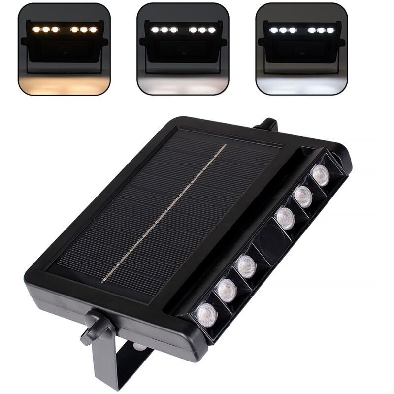 foto del prodotto partenopea utensili faretto led solare da esterno a 3 temperature di colore ideale per illuminazione giardino e percorsi