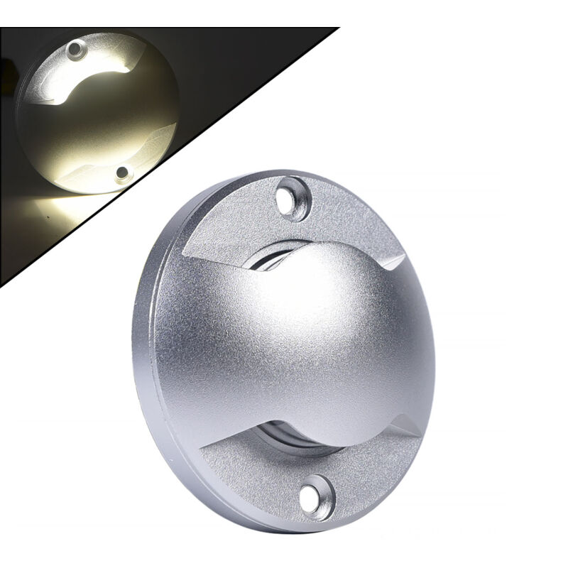foto del prodotto partenopea utensili faretto segnapassi led 4w calpestabile luce radente doppia finestra 4000k ip65 ideale per viali giardini e percorsi esterni