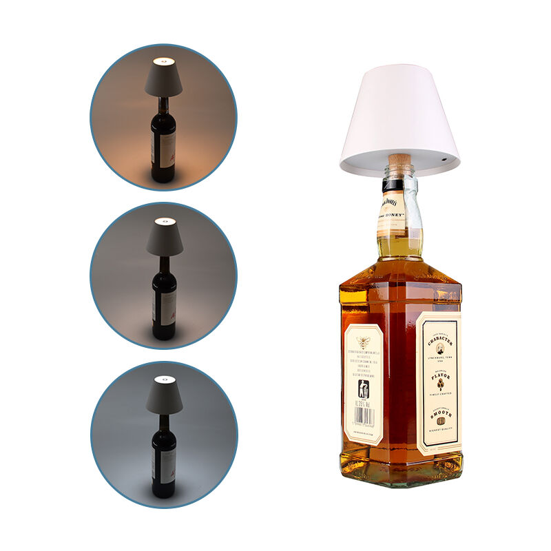 foto del prodotto partenopea utensili innovativa lampada led da tavolo portatile con tappo per bottiglia eleganza e funzionalita in unico design