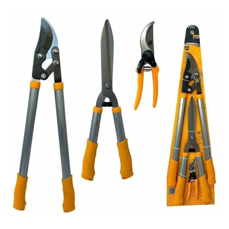 foto del prodotto partenopea utensili kit di 3 forbici cesoie per giardinaggio da potatura tagliasiepi troncarami pota